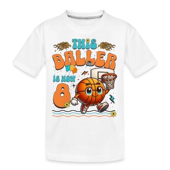 Basketball 8th Birthday Children's Birthday Party - Kids' Premium Organic T-Shirt - white - Front