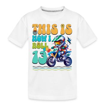 13e anniversaire de motocross - T-shirt bio Premium Enfant - blanc - Devant