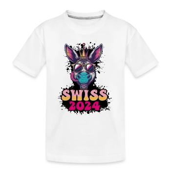 Suisse 2024 Fête Donkey Swiss - T-shirt bio Premium Enfant - blanc - Devant