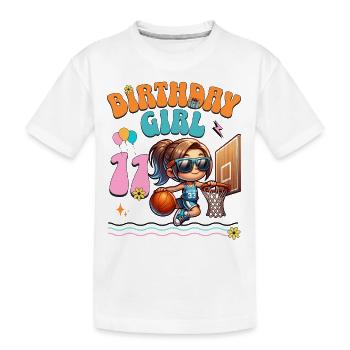 Basketball 11th Birthday Girl Basketballer - Kids' Premium Organic T-Shirt - white - Front