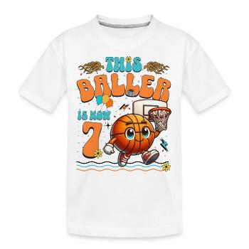 Basketball 7th Birthday Children's Birthday Party - Kids' Premium Organic T-Shirt - white - Front