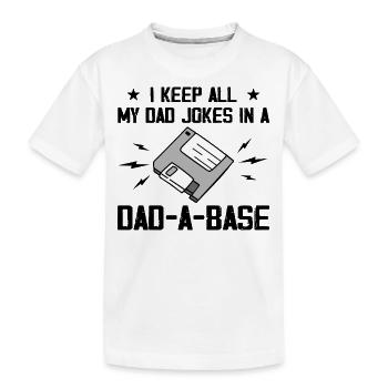 I Keep All My Dad Jokes In A Dad-A-Base - Vintage - Kids' Premium Organic T-Shirt - white - Front