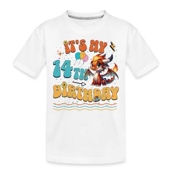 Dragon 14e anniversaire Dragon - T-shirt bio Premium Enfant - blanc - Devant