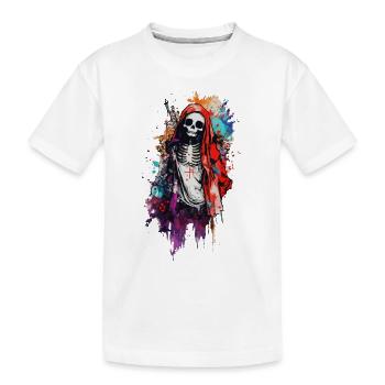 Squelette en cape rouge Jour des Morts - T-shirt bio Premium Enfant - blanc - Devant