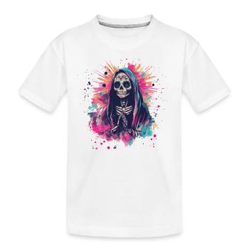 Squelette religieux aux couleurs vives - T-shirt bio Premium Enfant - blanc - Devant