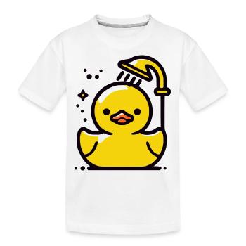 Squeaky Duck Douche de canard jaune - T-shirt bio Premium Enfant - blanc - Devant