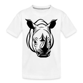 Nashorn Kopf - Kinder Premium Bio T-Shirt - Weiß - Vorne
