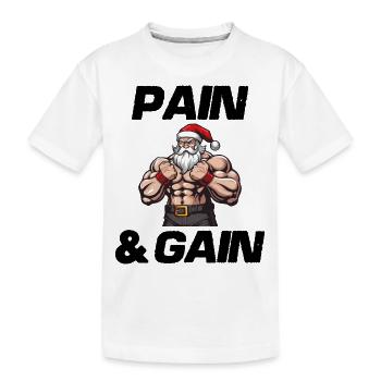 Douleur et gain du Père Noël - T-shirt bio Premium Enfant - blanc - Devant