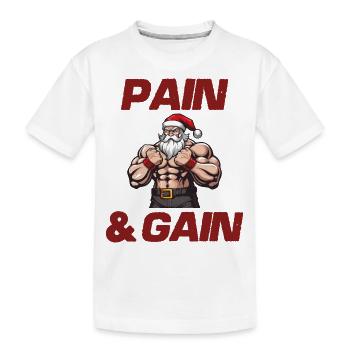 Douleur et gain du Père Noël - T-shirt bio Premium Enfant - blanc - Devant