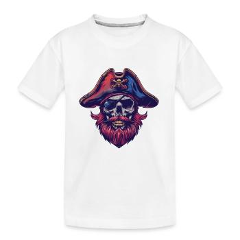 Pirate Skull Captain - Kids' Premium Organic T-Shirt - white - Front