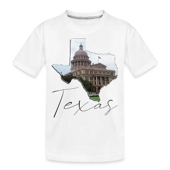 Texas State Capitol in Texas State Landkarte TX - Kinder Premium Bio T-Shirt - Weiß - Vorne