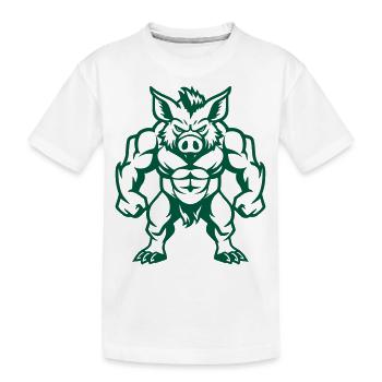 Wildschwein Comic - Kinder Premium Bio T-Shirt - Weiß - Vorne