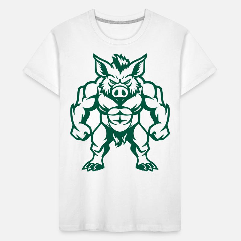 Wildschwein Comic Kinder Premium Bio T-Shirt
