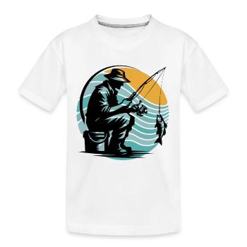 Angler Angeln - Kinder Premium Bio T-Shirt - Weiß - Vorne