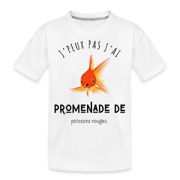 J’peux pas j’ai promenade de poissons rouges - T-shirt bio Premium Enfant - blanc - Devant