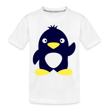 Mignon pingouin agitant l’Antarctique Pôle Sud Animal oiseau - T-shirt bio Premium Enfant - blanc - Devant