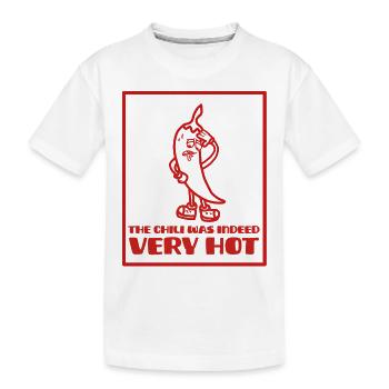 Piment rouge cartoon qui a très chaud - T-shirt bio Premium Enfant - blanc - Devant