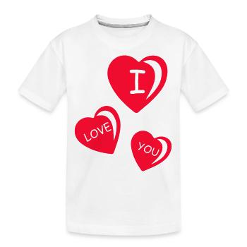 Coeurs je t’aime - T-shirt bio Premium Enfant - blanc - Devant