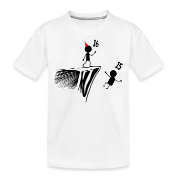 16e anniversaire, cadeau 16 ans, Humour 16 ans, 16 - T-shirt bio Premium Enfant - blanc - Devant