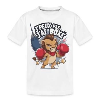 Je peux pas j'ai boxe - T-shirt bio Premium Enfant - blanc - Devant