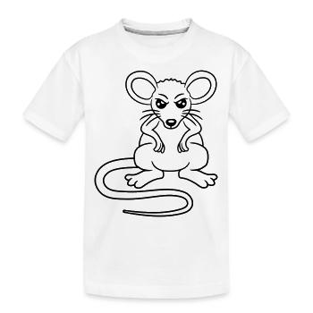 Mouse looks angry angry frustrated angry aggressive - Kids' Premium Organic T-Shirt - white - Front