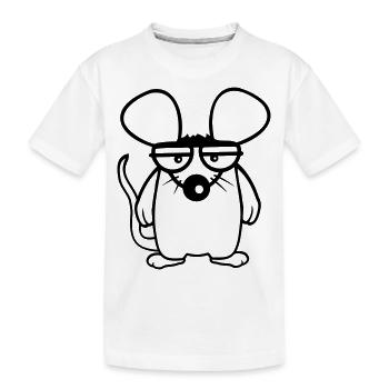 Mouse looks angry angry frustrated angry aggressive - Kids' Premium Organic T-Shirt - white - Front
