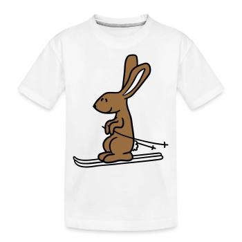 lapin ski lapin ski hiver ski neige - T-shirt bio Premium Enfant - blanc - Devant