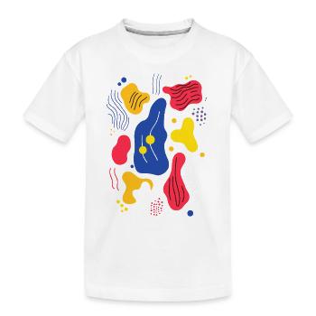 Matisse inspiriert: Abstraktes Blumenmuster mit Li - Kinder Premium Bio T-Shirt - Weiß - Vorne