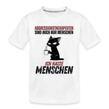 Aggressionstherapeuten – Ich hasse Menschen - Kinder Premium Bio T-Shirt - Weiß - Vorne