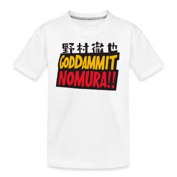 Goddammit Nomura – Bunte Schrift - Kinder Premium Bio T-Shirt - Weiß - Vorne