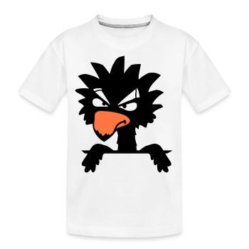 Corbeau oiseau Peeps Mal Cool Drôle Bande dessinée Humour Amusant - T-shirt bio Premium Enfant - blanc - Devant