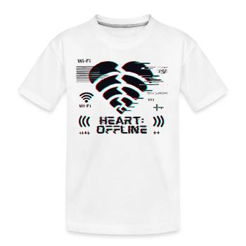 Heart: Offline – Glitch Korrupt Herz Verbindung - Kinder Premium Bio T-Shirt - Weiß - Vorne