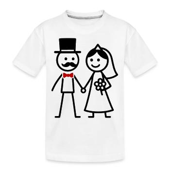 Couple de mariage Couple marié Mariage - T-shirt bio Premium Enfant - blanc - Devant