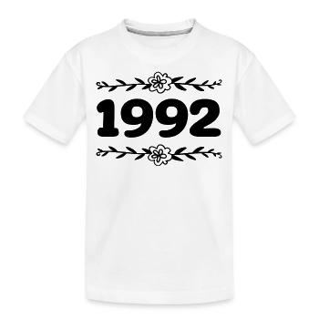 1992 Jahrgang 1992 Retro 1992 Jubiläum 1992 - Kinder Premium Bio T-Shirt - Weiß - Vorne