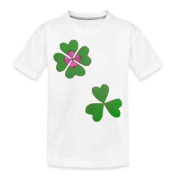 Four-leaf clover - Kids' Premium Organic T-Shirt - white - Front