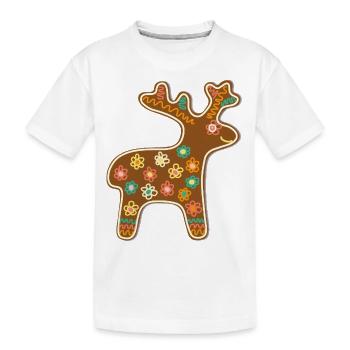 Süßes Lebkuchen Rentier Weihnachten Advent Keks - Kinder Premium Bio T-Shirt - Weiß - Vorne