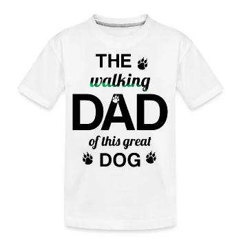 WALKING DAD dog Hundebesitzer spazieren mit Hund - Kinder Premium Bio T-Shirt - Weiß - Vorne