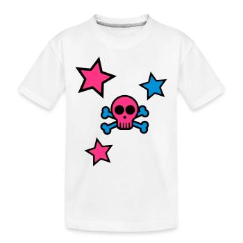 skull - Kids' Premium Organic T-Shirt - white - Front