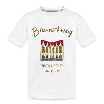 Braunschweig Town Hall, Lower Saxony - Kids' Premium Organic T-Shirt - white - Front