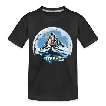 Matterhorn Zermatt Koordinaten Andenken Geschenk - Kinder Premium Bio T-Shirt - Schwarz - Vorne
