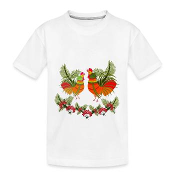 Hahn mit Henne - Kinder Premium Bio T-Shirt - Weiß - Vorne