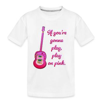 Jouez sur de la guitare rose ! Devenez la reine de la guitare ! - T-shirt bio Premium Enfant - blanc - Devant
