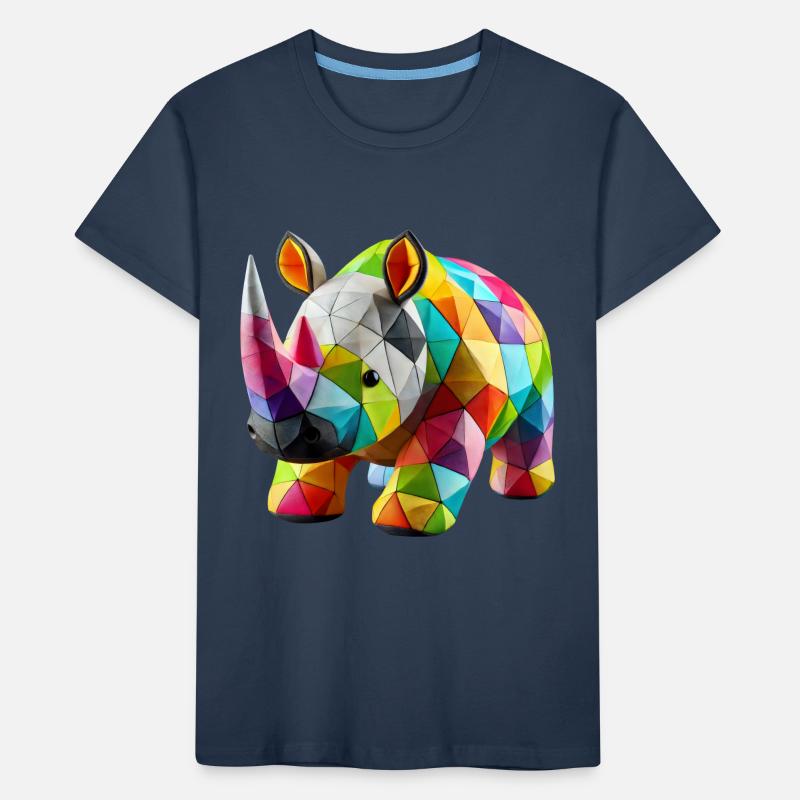 Rhinoceros Rhino Polygone Patchwork Kinder Premium Bio T-Shirt