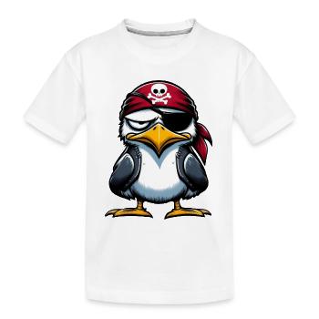 Seagull Pirate Eye Blindfold - Kids' Premium Organic T-Shirt - white - Front