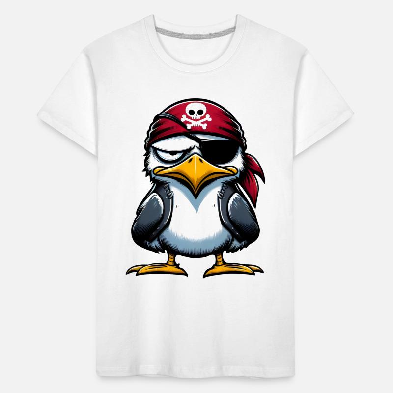 Seagull Pirate Eye Blindfold Kids' Premium Organic T-Shirt