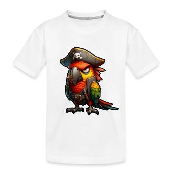 perroquet pirate rouge - T-shirt bio Premium Enfant - blanc - Devant