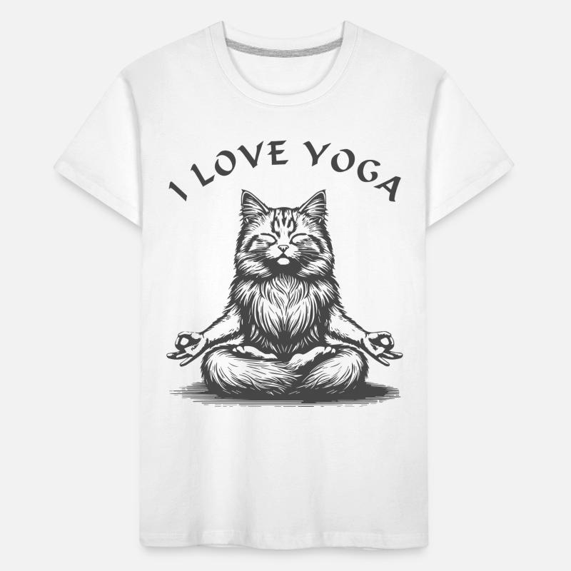 ChatsYoga Lotus Pose T-shirt bio Premium Enfant