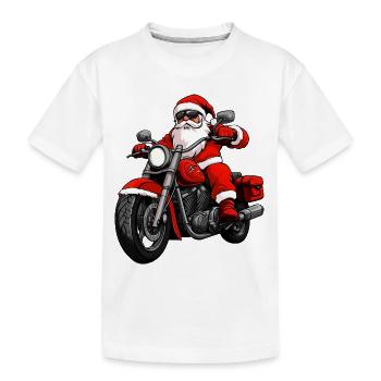 Motorcyclists Christmas - Kids' Premium Organic T-Shirt - white - Front