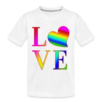 LIEBE BUNTE TYPOGRAFIE - Kinder Premium Bio T-Shirt - Weiß - Vorne