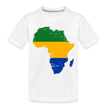 Gabon_Flagge_Afrika_used - Kids' Premium Organic T-Shirt - white - Front